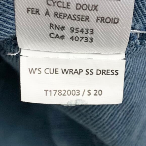 Toad&Co Womens Cue Wrap Short Sleeve Dress Pockets Blue Floral Print Size Small - Picture 5 of 10